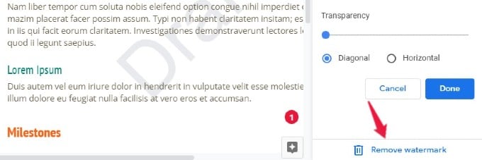 remove watermark google docs