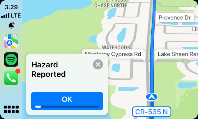 report incident success carplay