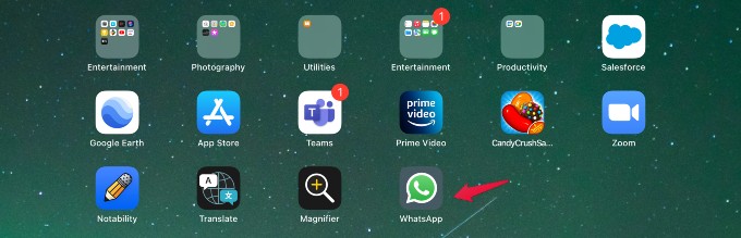 whatsapp icon on ipad home screen