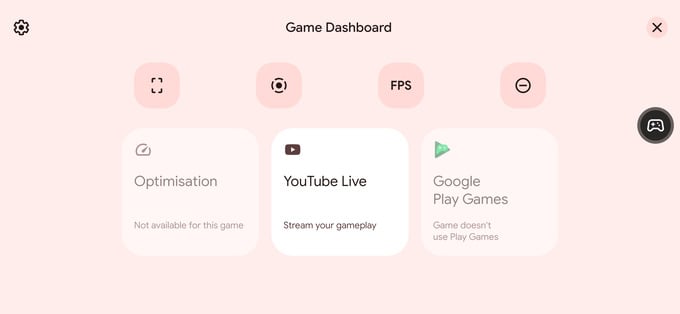 Android 12 game dashboard