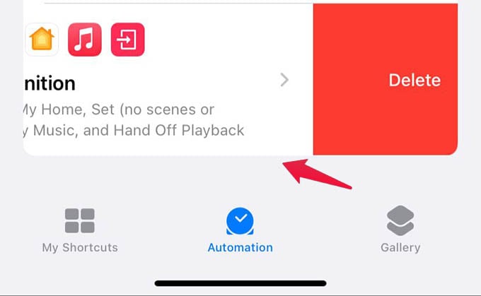 Delete Automation on iPhone