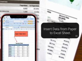 Insert Data from Paper to Excel Sheet