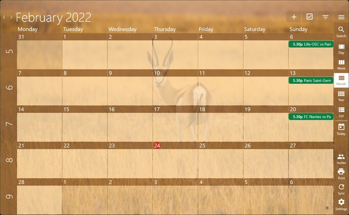 One Calendar Windows app