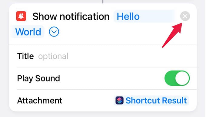 Remove Show Notification Action from iPhone Automation