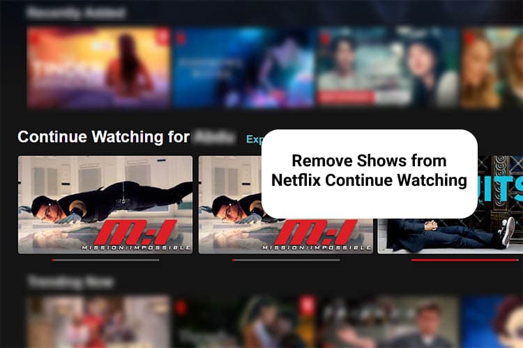 How to Remove Shows from Continue Watching on Netflix - MashTips