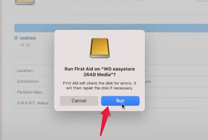 Run First Aid in Disk Utility in Mac