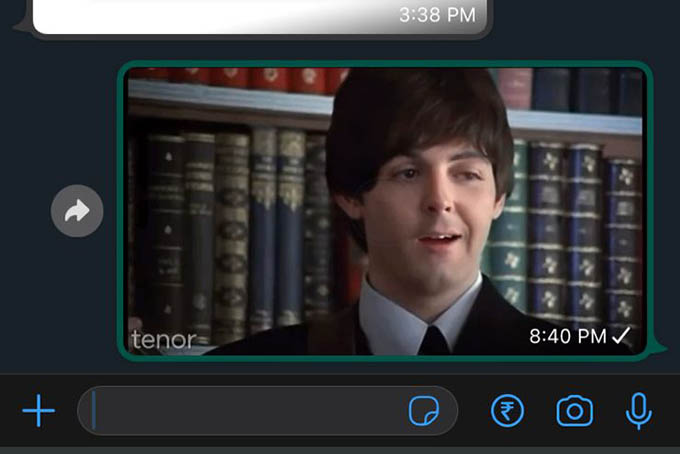 Send GIF in WhatsApp on iPhone