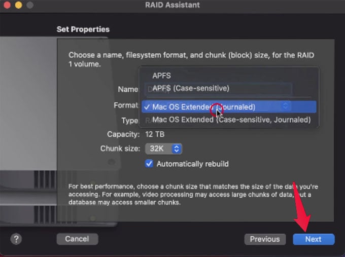 Set HDD RAID Properties on Mac