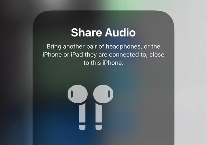 Share Audio Popup on iPhone