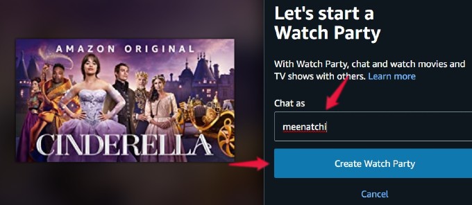 amazon prime create watch party browser