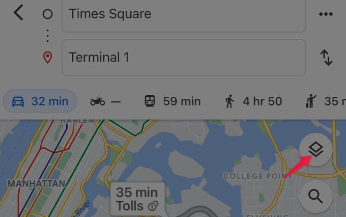 google map layers view icon