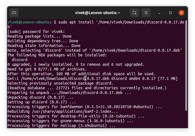 install deb file on Ubuntu