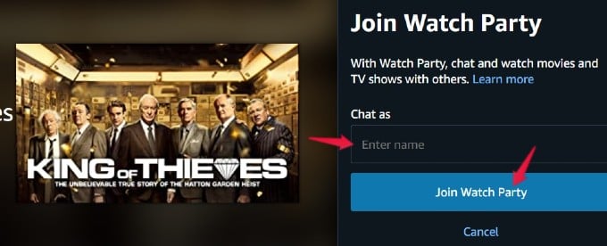 join watch party amazon prime pc