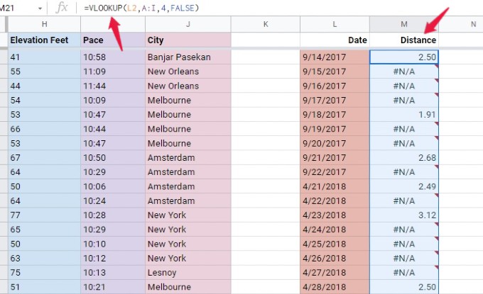 vlookup function search google sheets