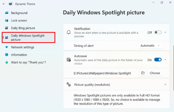 Download Windows spoltight images