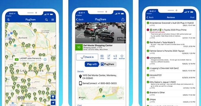 PlugShare App for Finding Electric Car Charging Stations