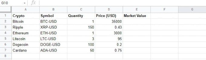 How to Create Realtime Crypto Portfolio Tracker with Google Sheets - 86