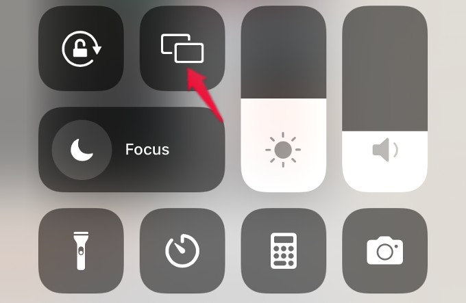 screen mirroring icon control center