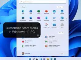 Customize Start Menu in Windows 11 PC