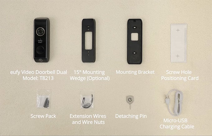 Eufy Video Doorbell Dual Whats in the Box