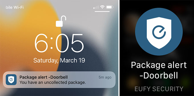 Eufy Video Doorbell Package Alert