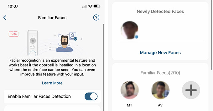 Face Detection in Eufy Video Doorbell