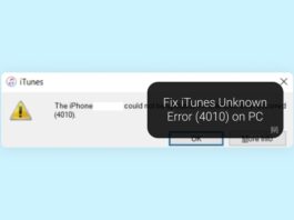 Fix iTunes Unknown Error (4010) on PC-F