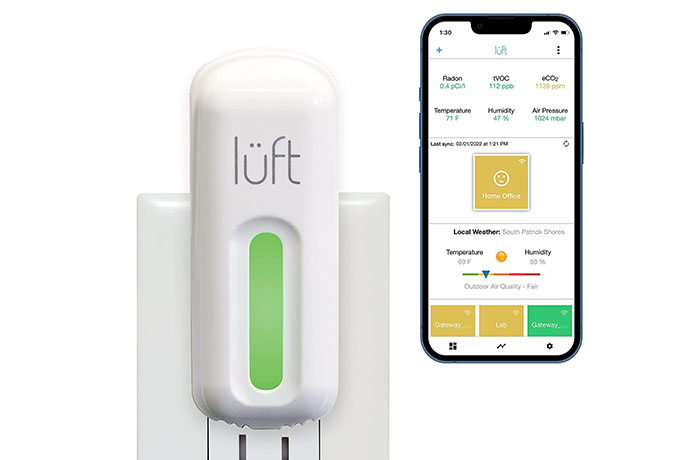 SunRADON lüft Plug-in Wi-Fi Radon and Indoor Air Quality Monitor