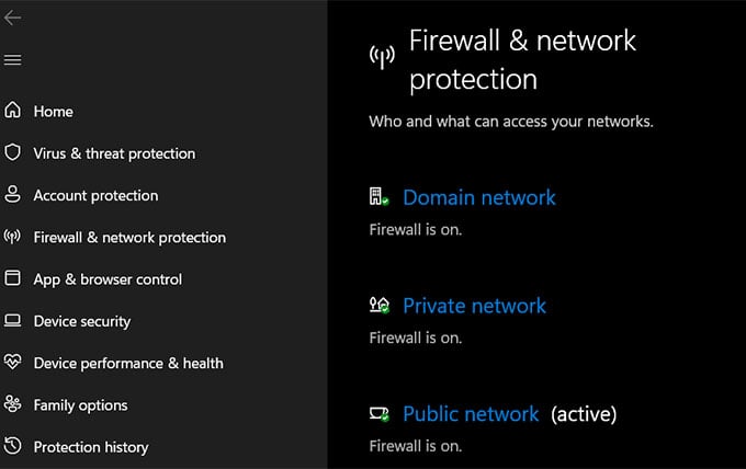 Windows Firewall Settings on Windows 11