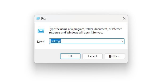 command to open Task Manager in Windows 11