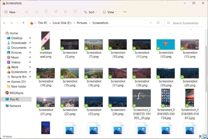 Windows 11 screenshots folder