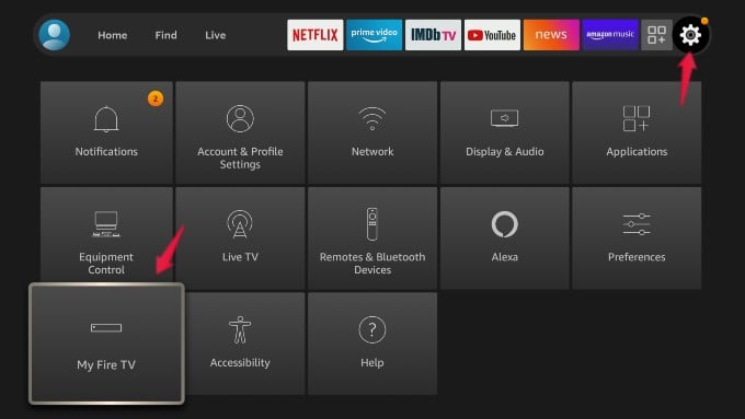 amazon firestick settings menu options