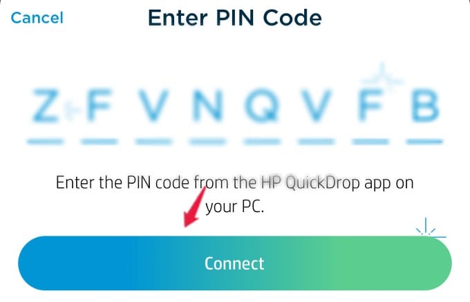 connect after entering PIN iphone