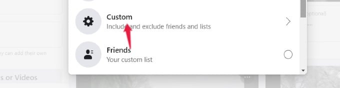 create custom list on facebook