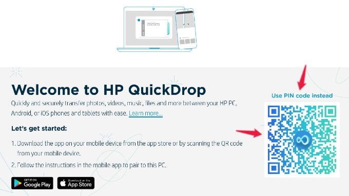 hp quickdrop connect to iphone options