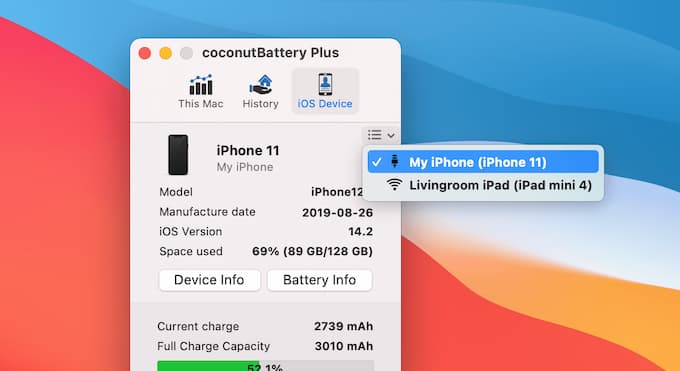 iPad Battery Health Check Using CoconutBattery Plus on Mac