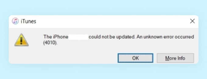 iTunes Unknown Error Occurred (4010) on PC