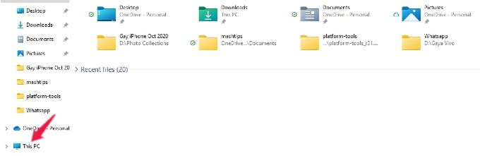 windows file explorer this pc screen