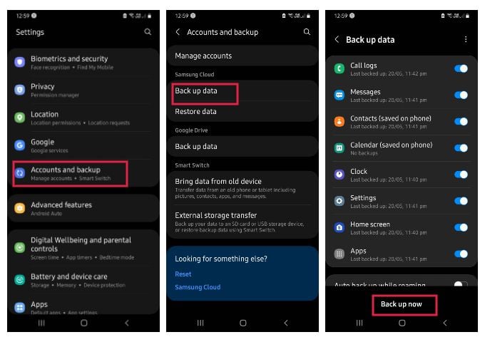 Backup Samsung Galaxy Phone Data to Samsung Cloud