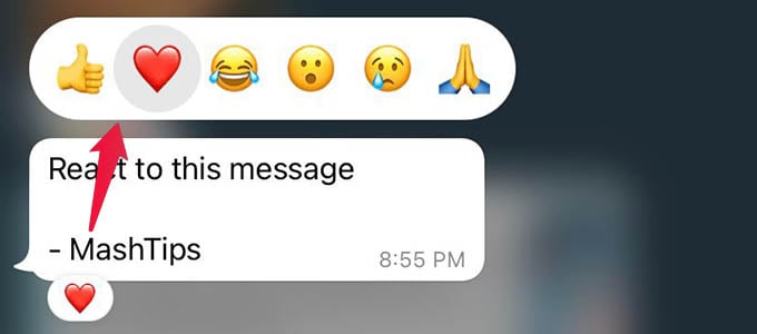 Change WhatsApp Message Reaction