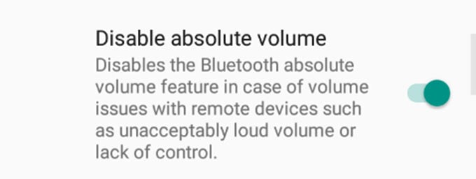 Disable Absolute Volume on Android Developer Options