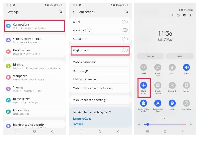 Enable Flight Mode on Android Phones