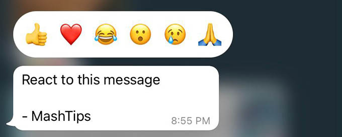 React to a WhatsApp Message