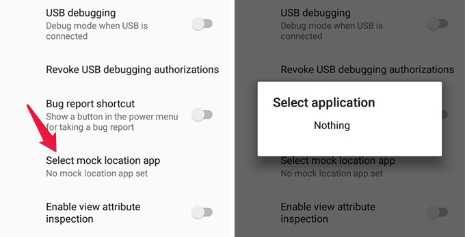 Select Mock Location App on Android