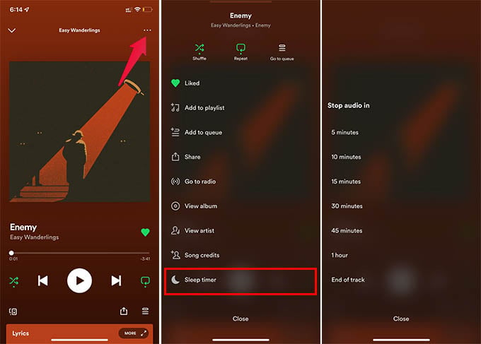 How to Set Sleep Timer for Spotify Music and Podcasts on iPhone and Android - 54