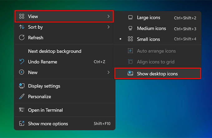 Show Desktop Icons on Windows 11