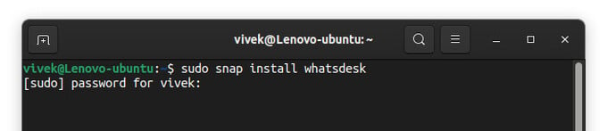 snap install whatsapp for linux