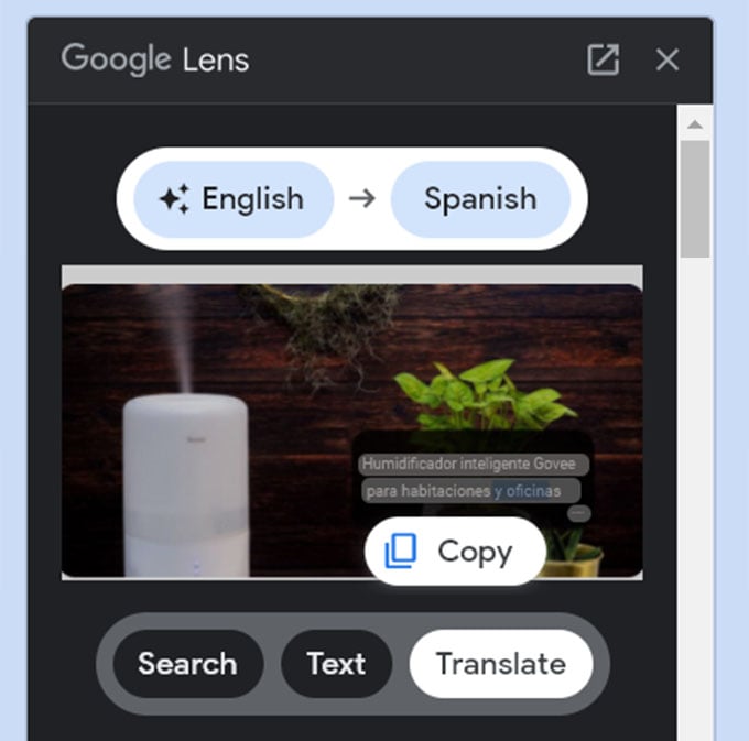 Translate Text on Image Using Google Lens on Computer