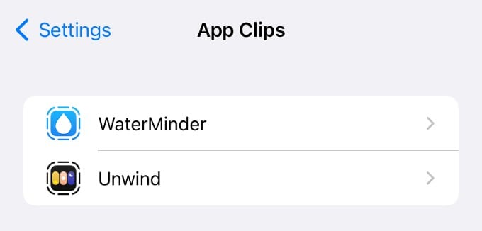 list of app clips iPhone