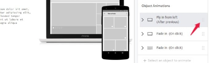 rearrange animation google slides